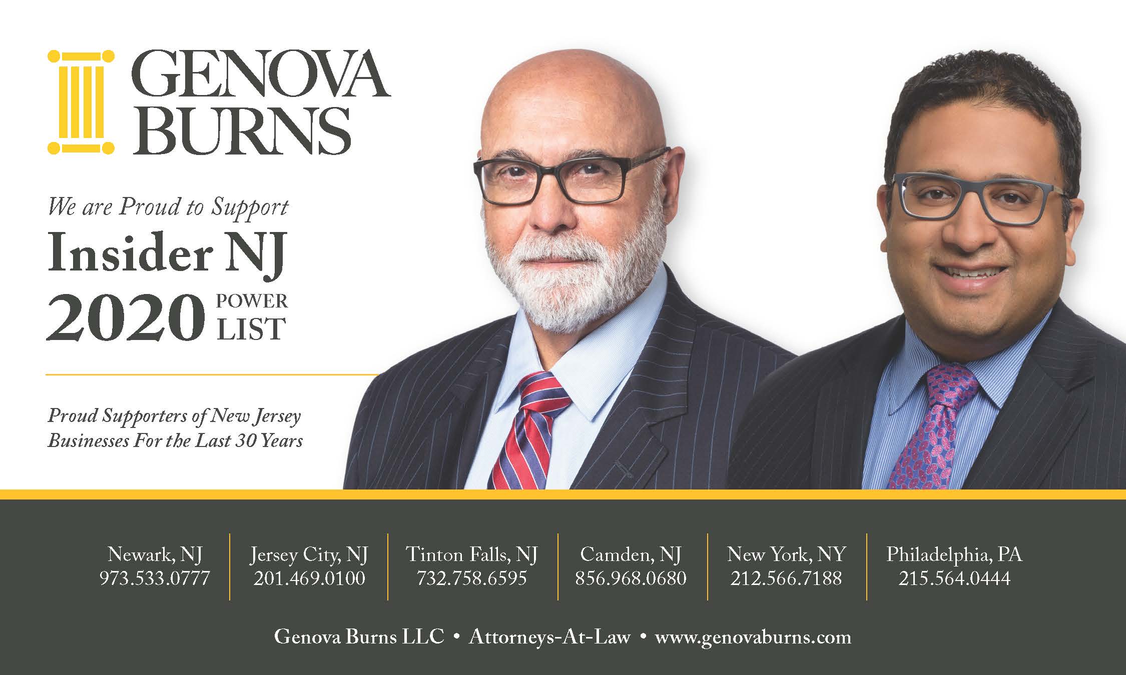 Angelo Genova and Rajiv Parikh Named to Insider NJ's 